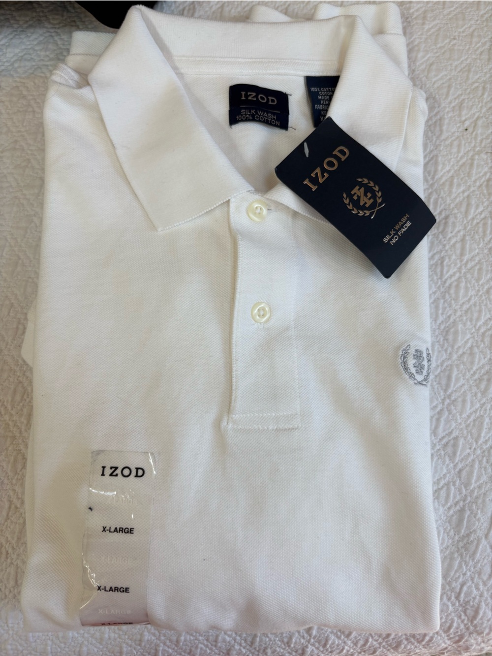 Men’s Izod Silk Wash 100% Cotton Polo Shirt Size XL. NWT.